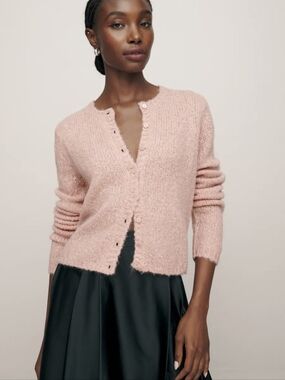 Reformation Clara Crew Cardigan In Serenade Size XS